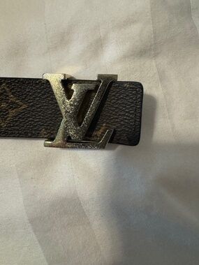 LV Initiales 30mm Reversible Belt - Monogram & Black - 105 - AUTHENTIC
